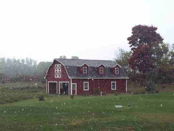 Barn's first snow
